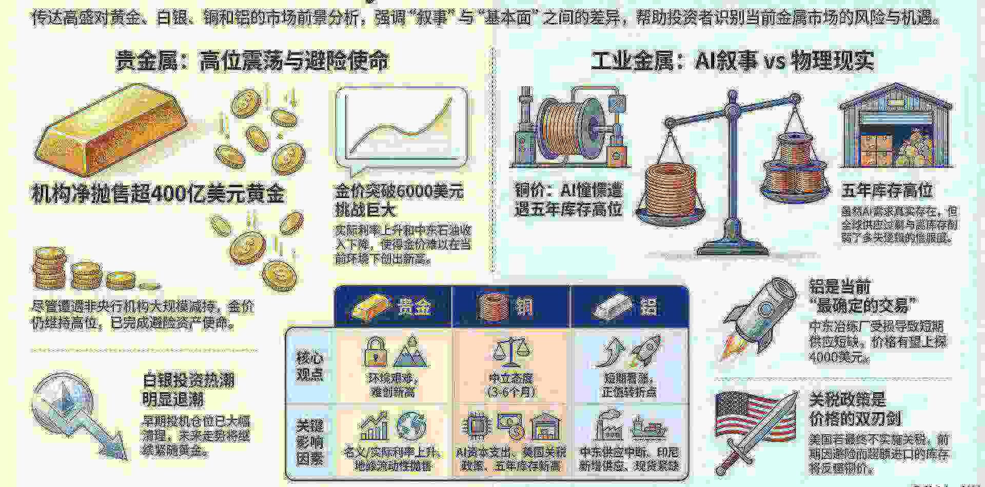 高盛金属主管谈“金银铜铝”：金银承压，铜有风险，铝最确定